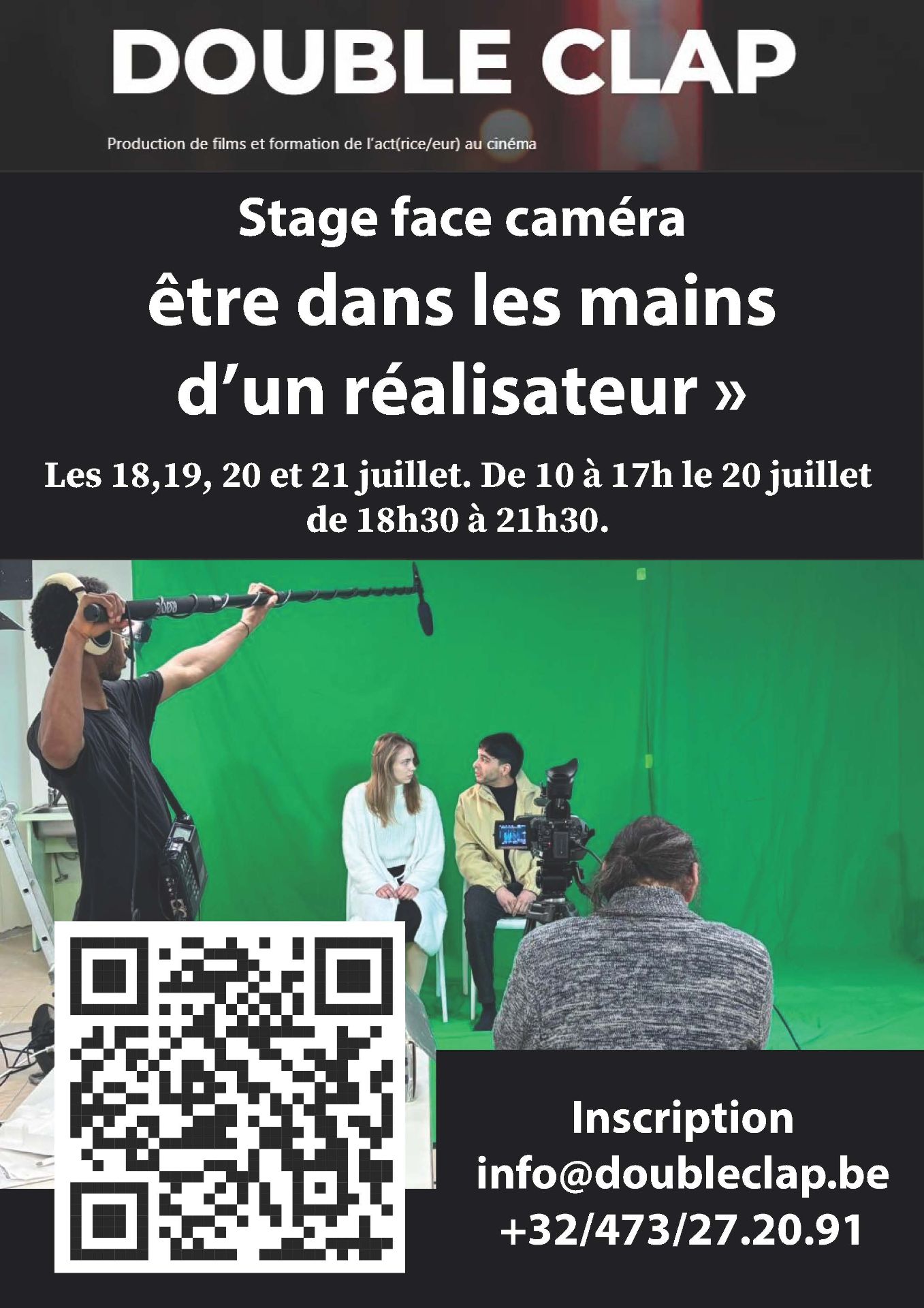 stage face caméra, théâtree, art dramatique